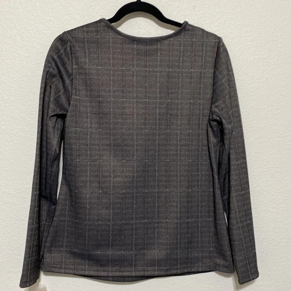 Nanette Lepore NWT Black Grey Multi Long Sleeves Double Knit Tunic Top Size S - Picture 3 of 4